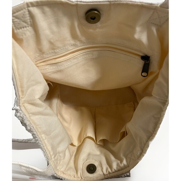 NWT World Market Beige Shopping Tote Bag Havana Shells Beads Coins Beach - Picture 7 of 8